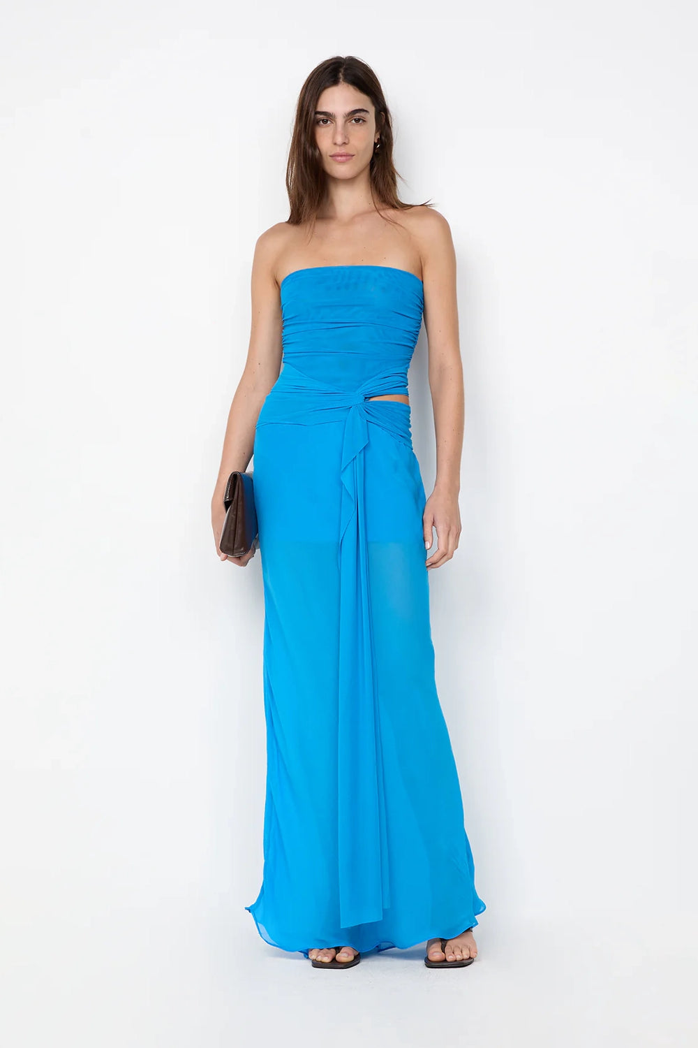 Jehnaya Strapless Maxi Dress Blue