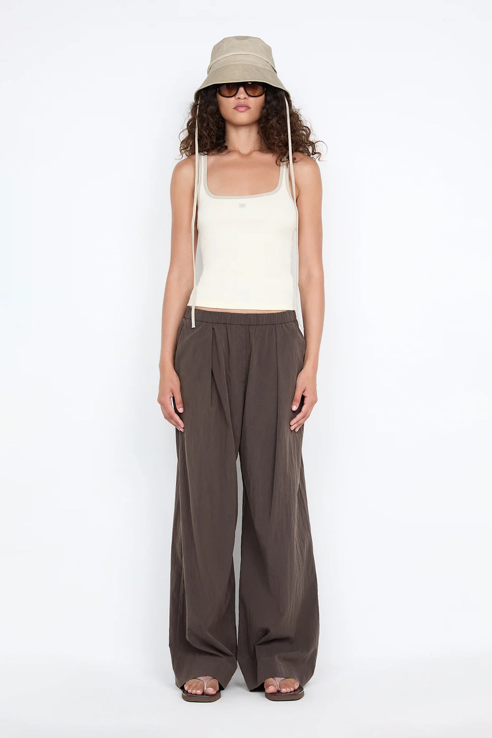 Lana Square Neck Tank Chalk Cement