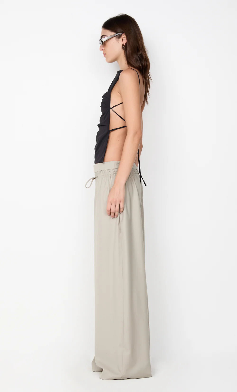 Allira Tie Top Black