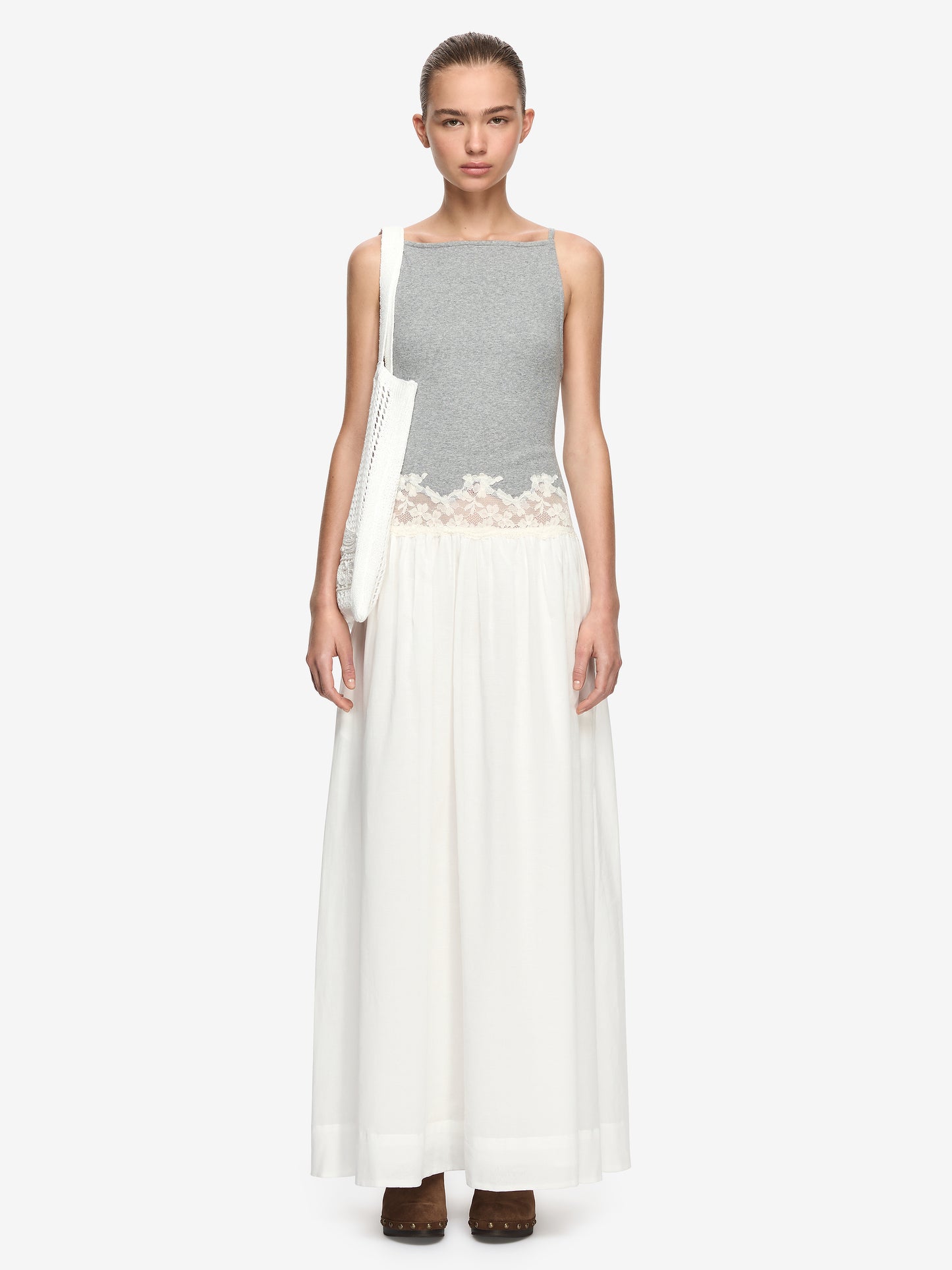 Bec and Bridge Delmare Maxi Dress Grey Ivory