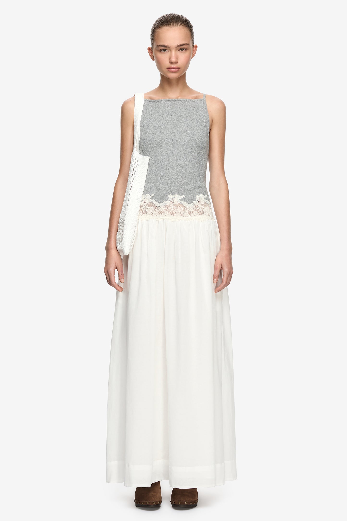 Bec and Bridge Delmare Maxi Dress Grey Ivory