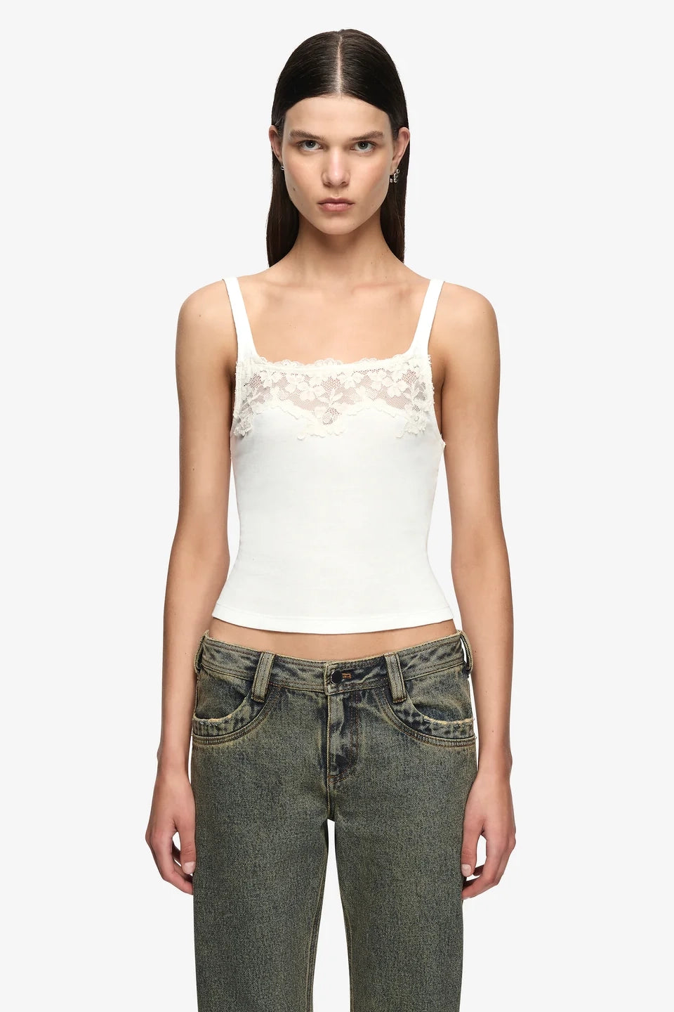 Bec and Bridge Delmare Lace Singlet Ivory