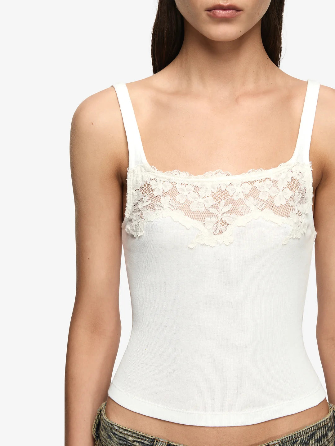 Bec and Bridge Delmare Lace Singlet Ivory