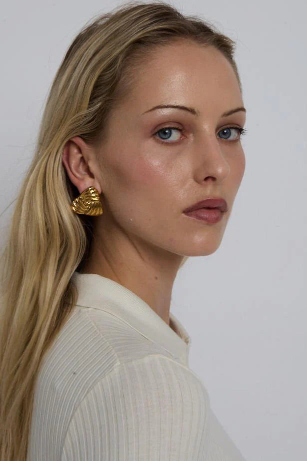 Tri Gold Earrings