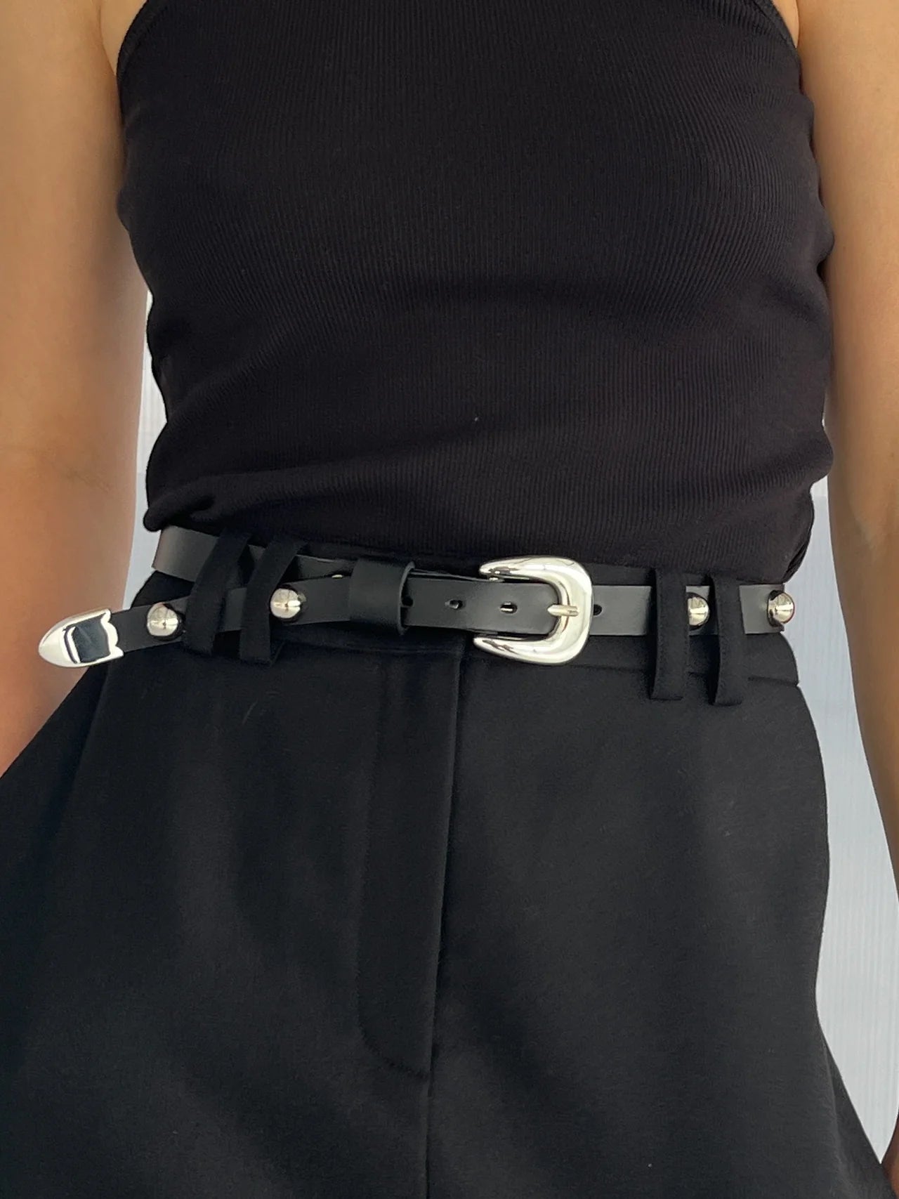 The Lair Margot Dome Belt Silver