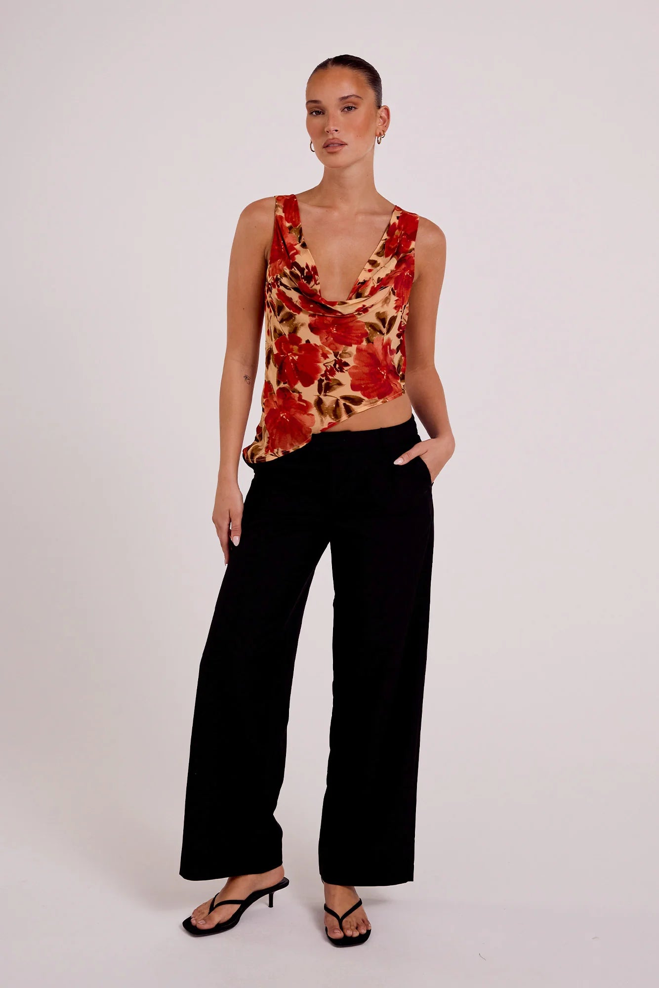 Reina Reversible Top Camellia Floral