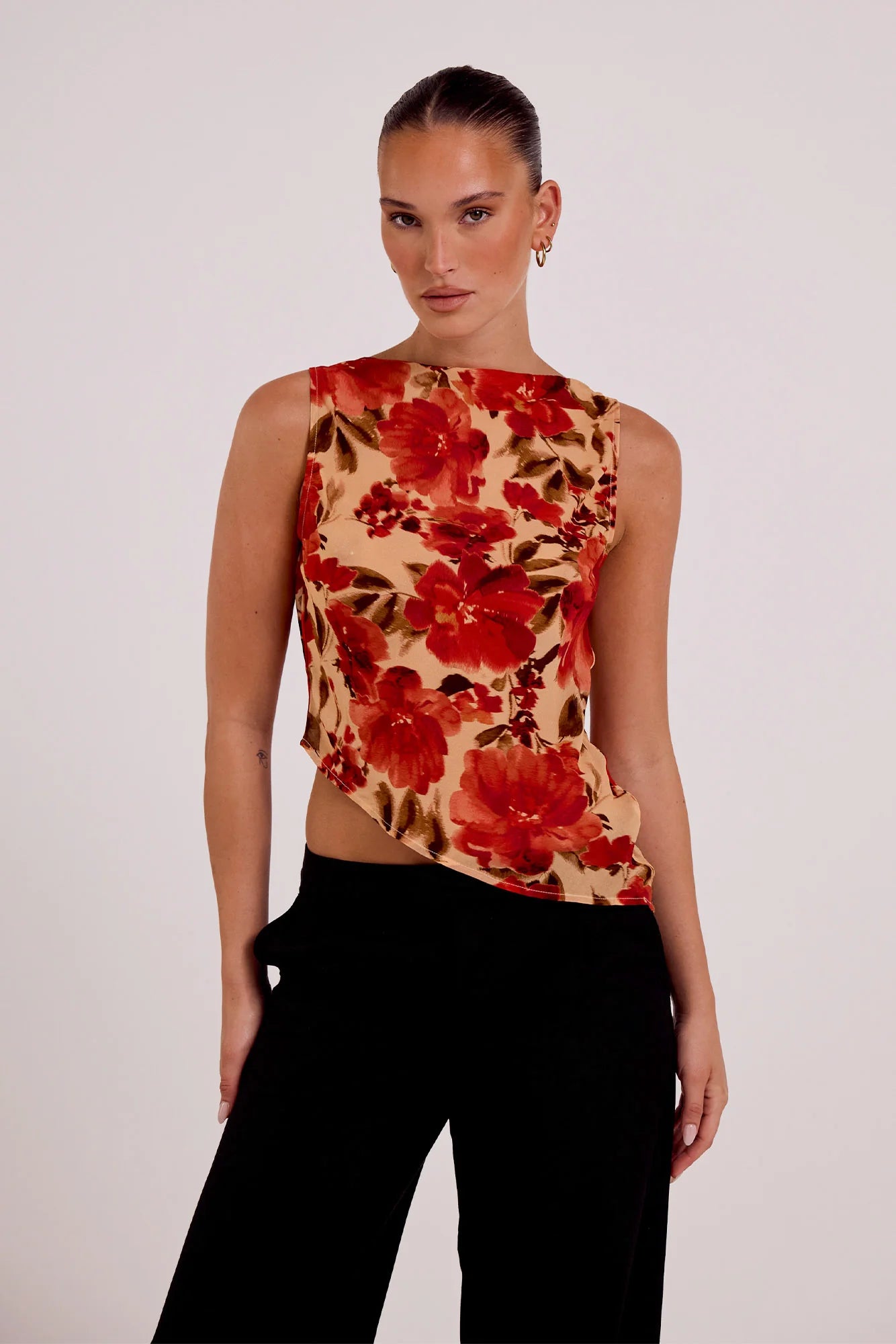 Reina Reversible Top Camellia Floral