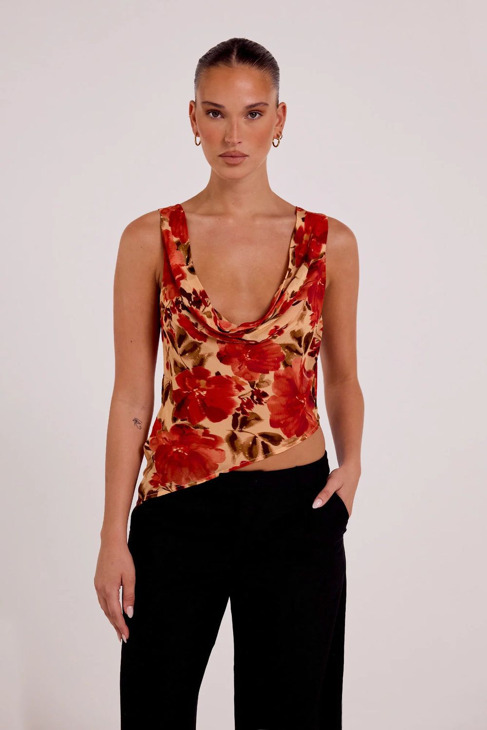 Reina Reversible Top Camellia Floral