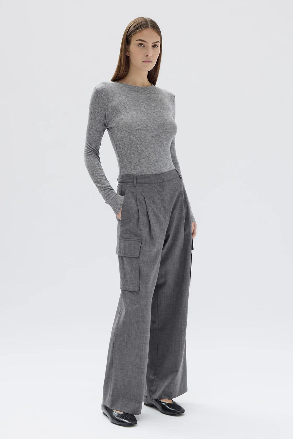 Isara Wool Cargo Pant Charcoal