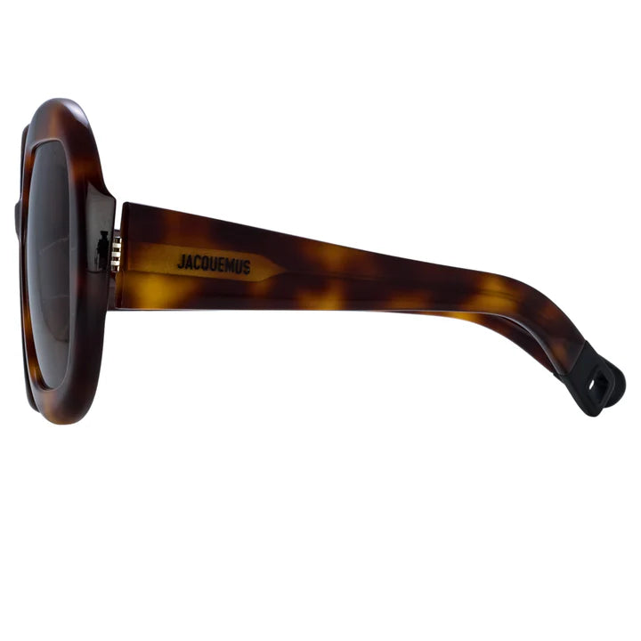 Jacquemus Carre Rond Sunglasses Tortoise