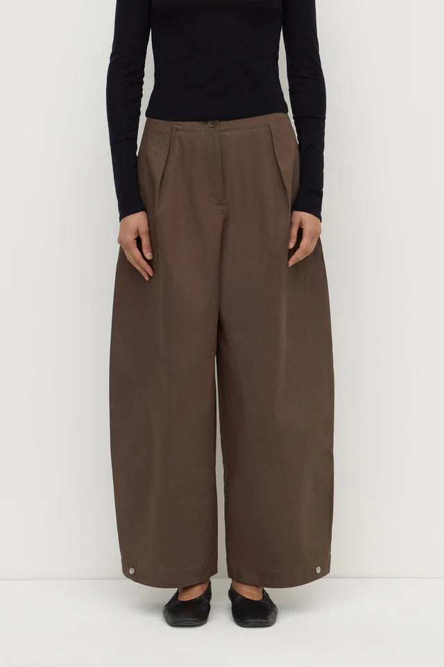 Jasmine Cotton Adjustable Barrel Leg Pant Military