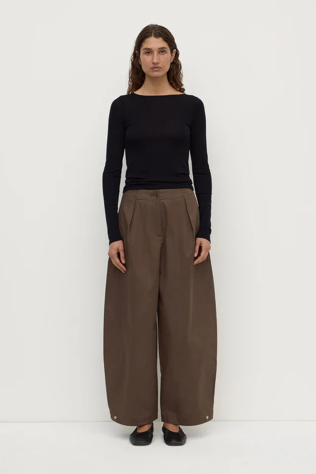 Jasmine Cotton Adjustable Barrel Leg Pant Military