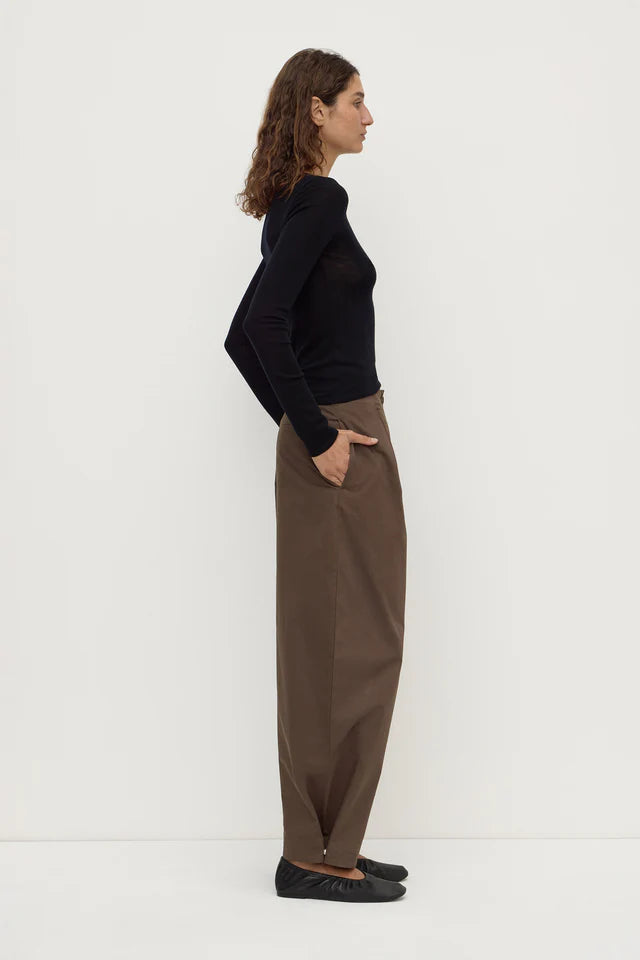 Jasmine Cotton Adjustable Barrel Leg Pant Military