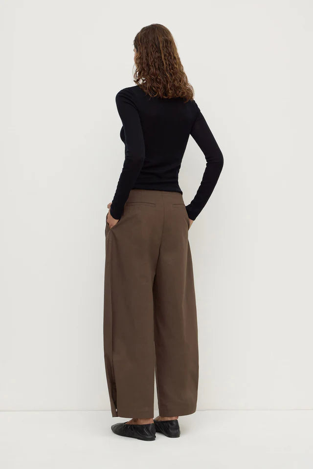 Jasmine Cotton Adjustable Barrel Leg Pant Military