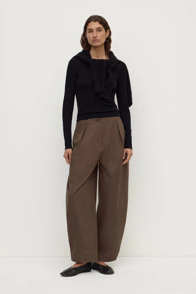 Jasmine Cotton Adjustable Barrel Leg Pant Military