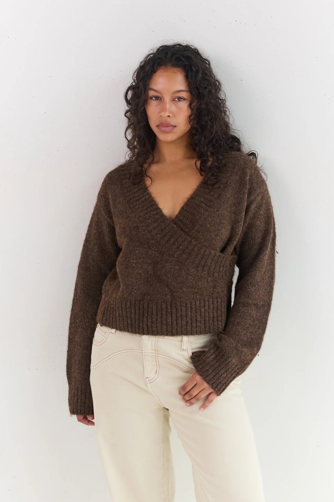 Serena Wrap Cardigan Brunette