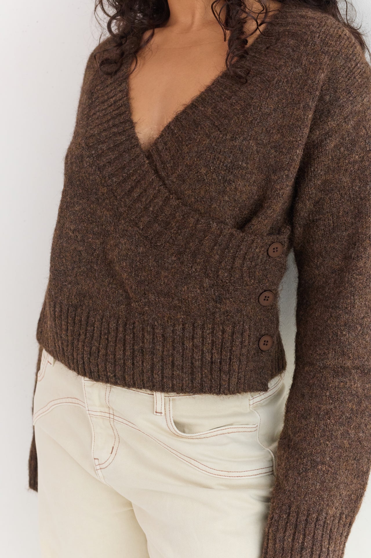 Serena Wrap Cardigan Brunette