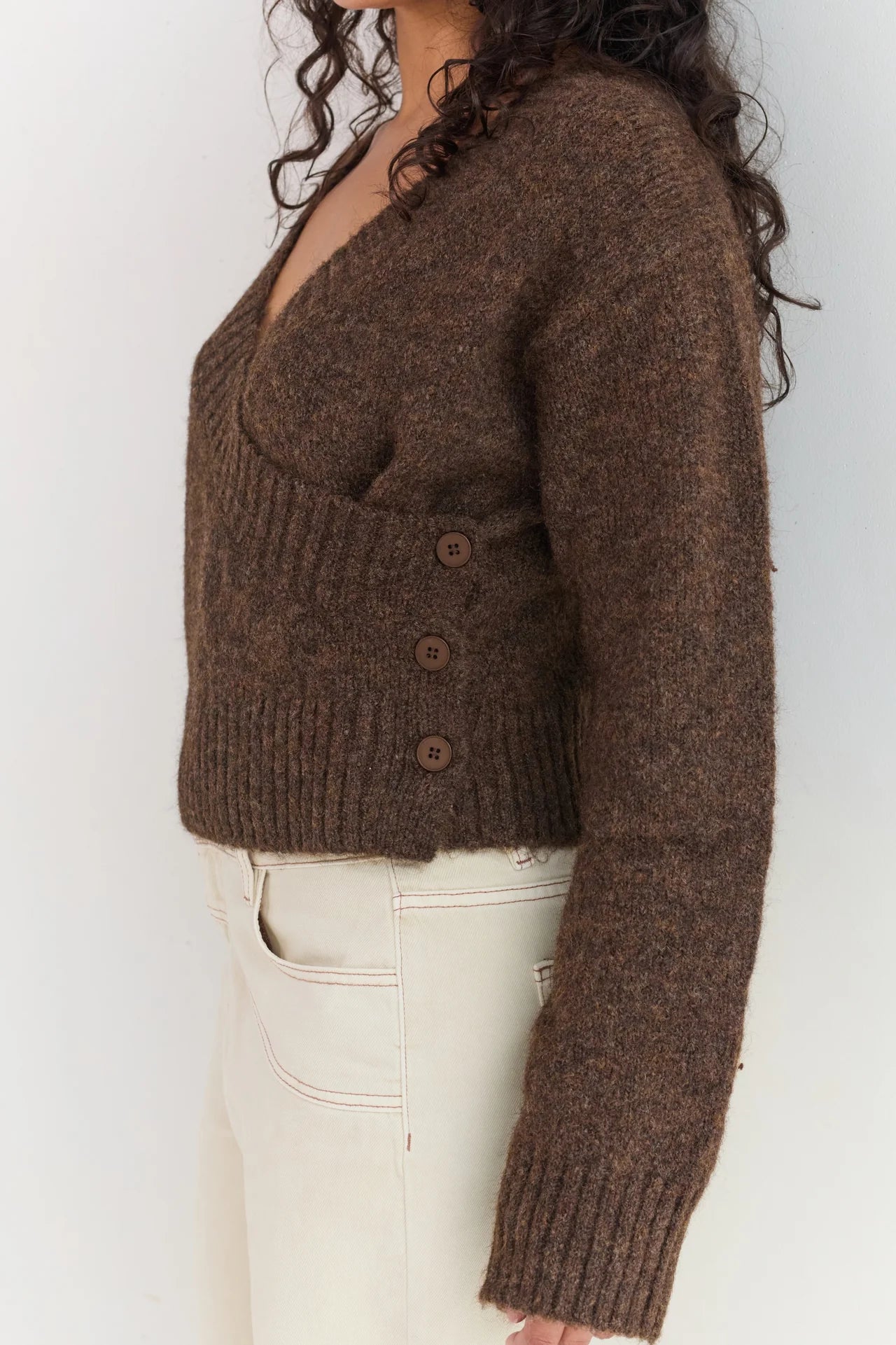 Serena Wrap Cardigan Brunette