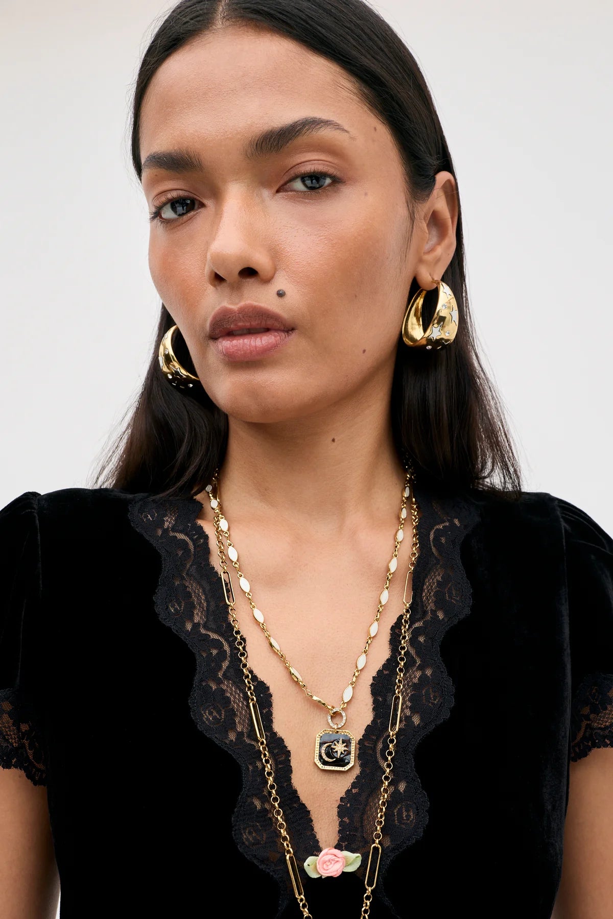 Rixo Karia Top Black Velvet
