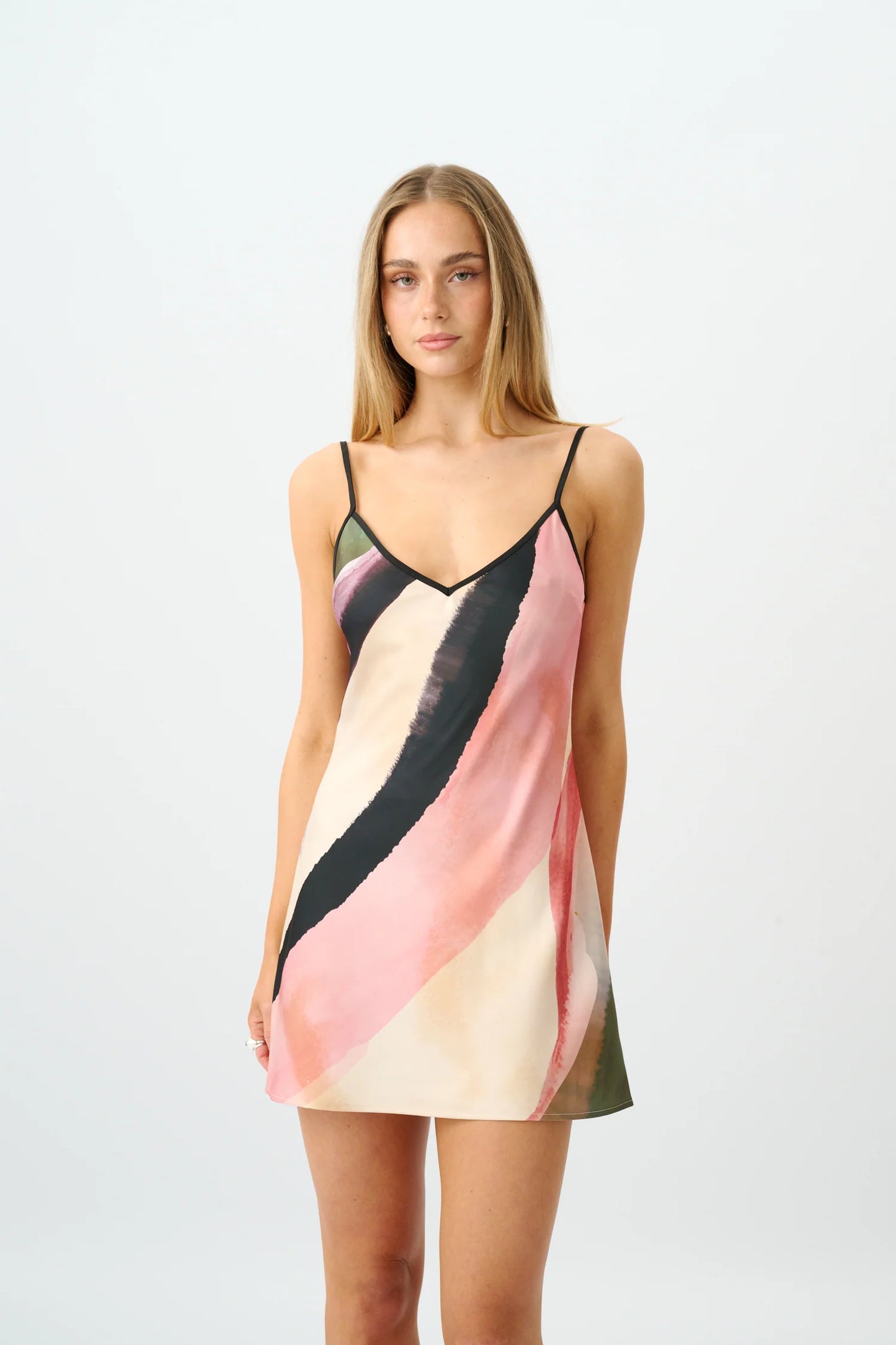 With Harper Lu Bias Mini Dress Wave