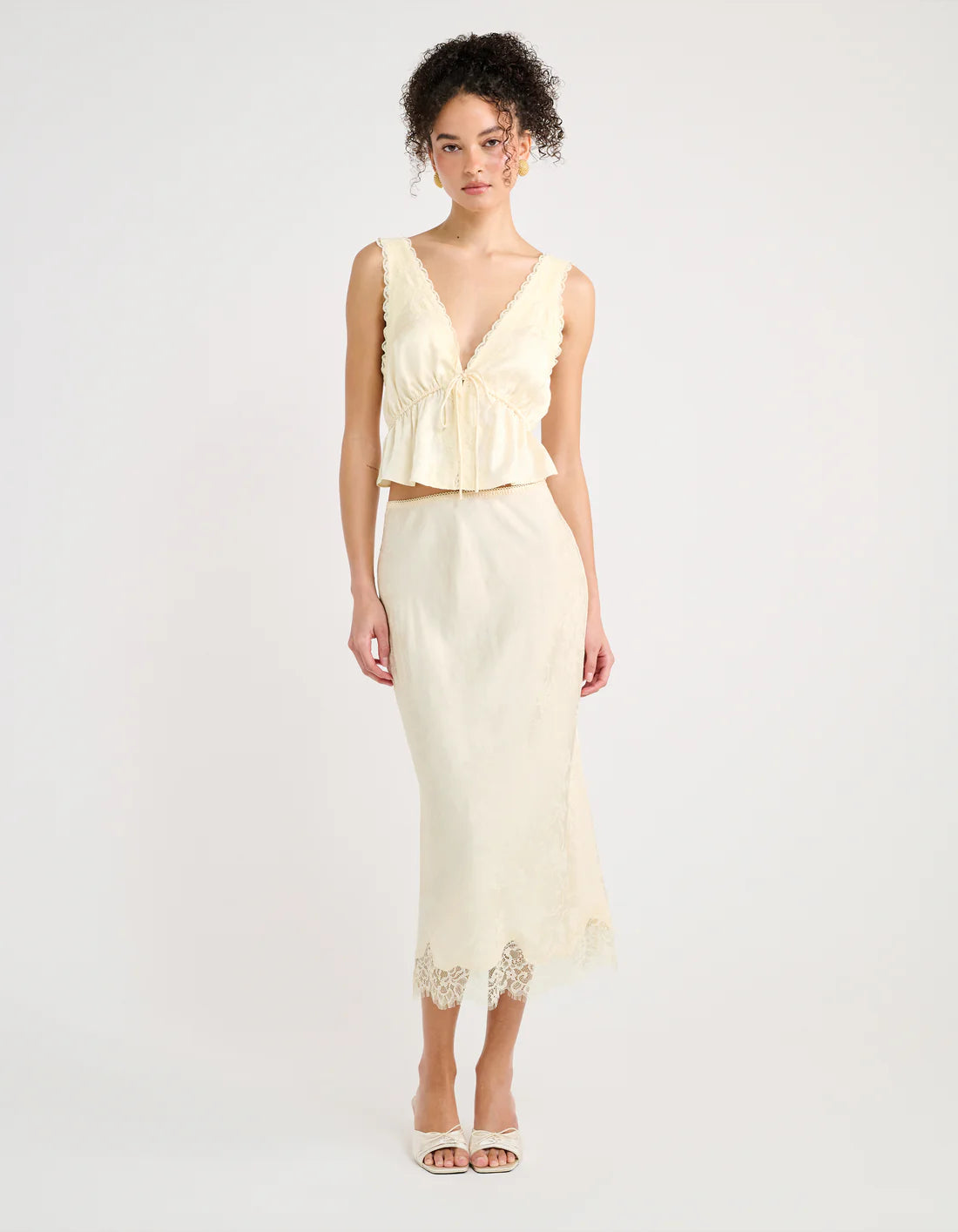 Lady Lace Top Ivory Jacquard