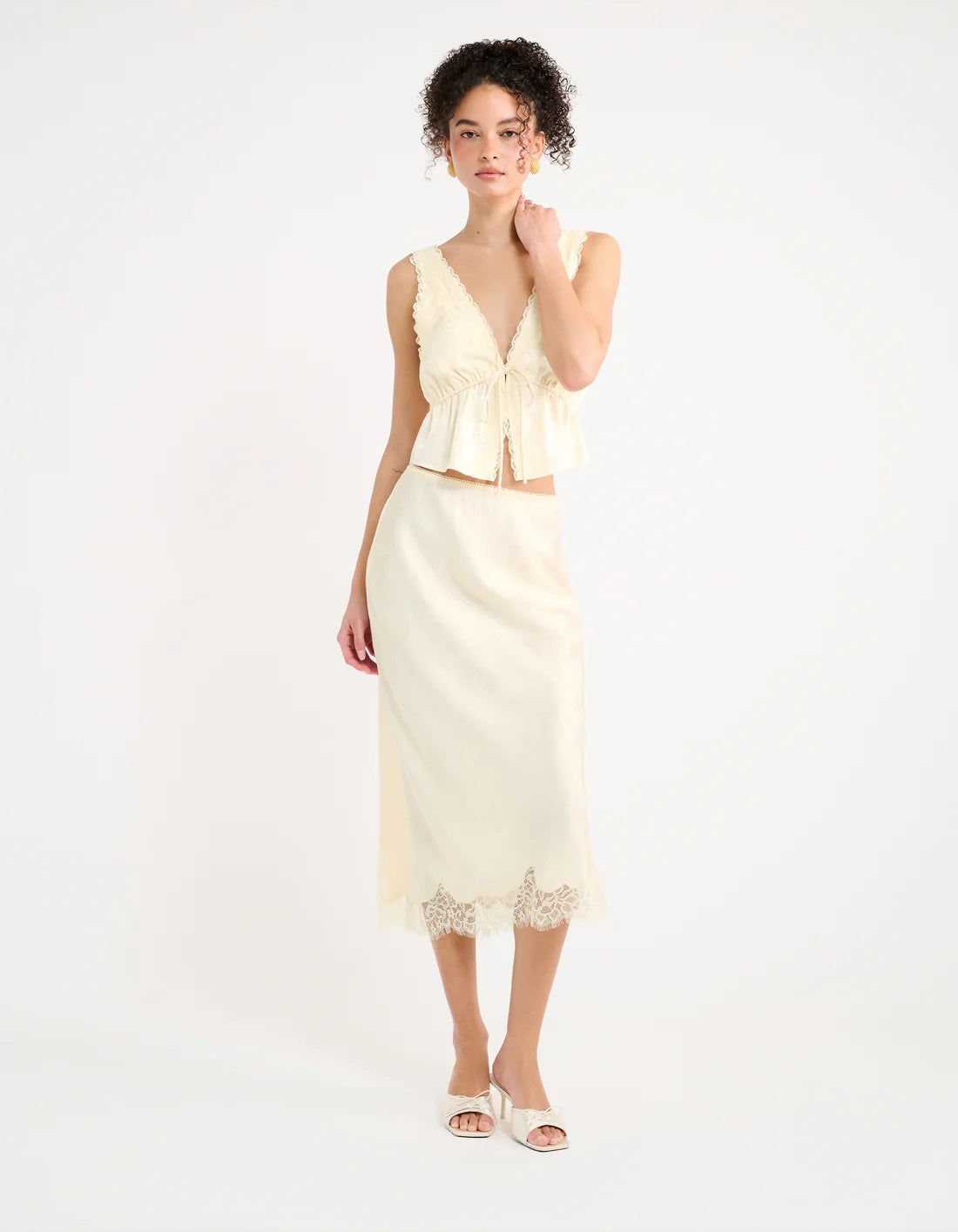 Lady Lace Top Ivory Jacquard