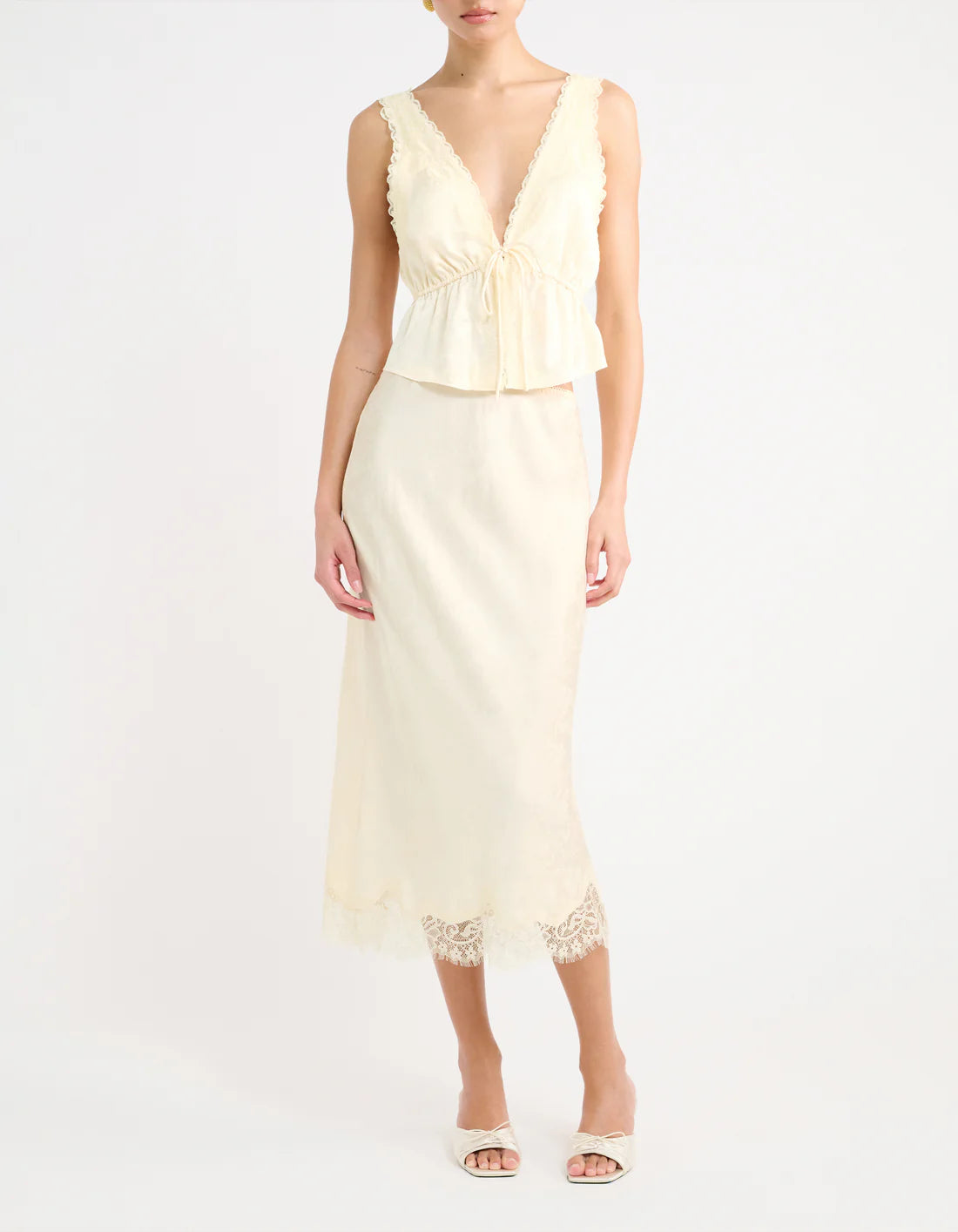 Lady Lace Top Ivory Jacquard