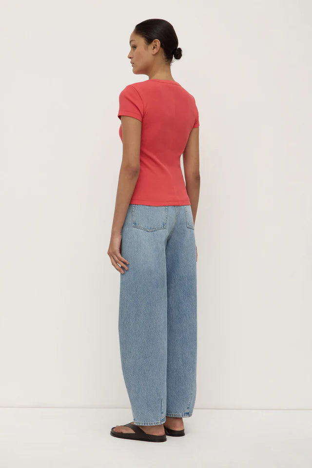 Linley Rib Tee Washed Chilli
