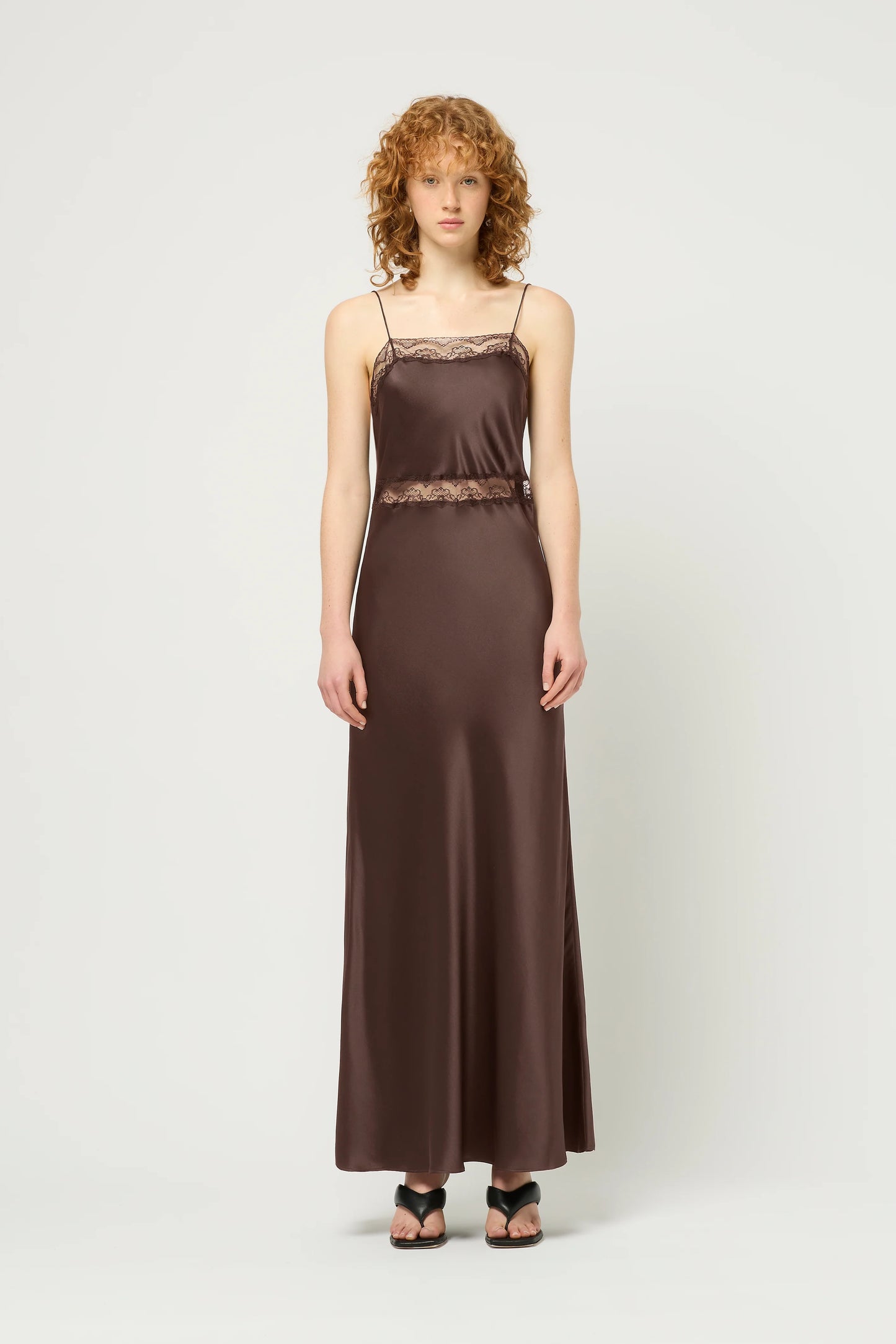 Lace Trimmed Maxi Chocolate