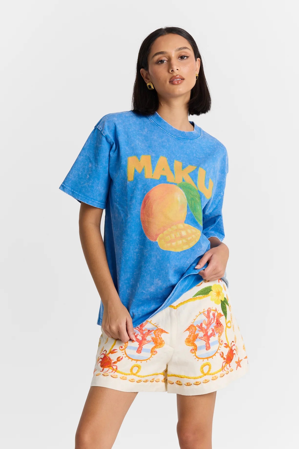 Mango Oversize Tee Blue