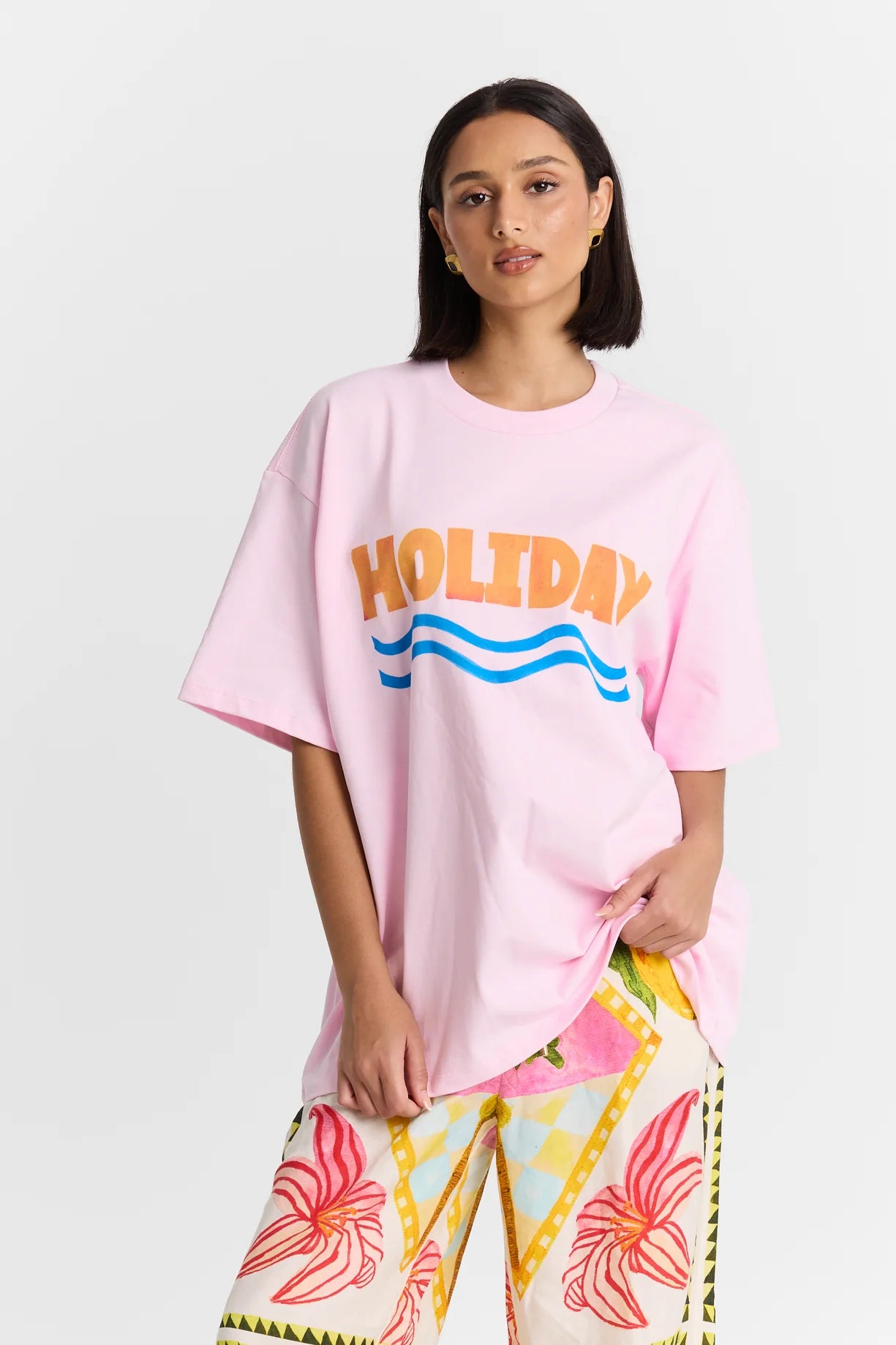 Holiday Oversize Tee Pink