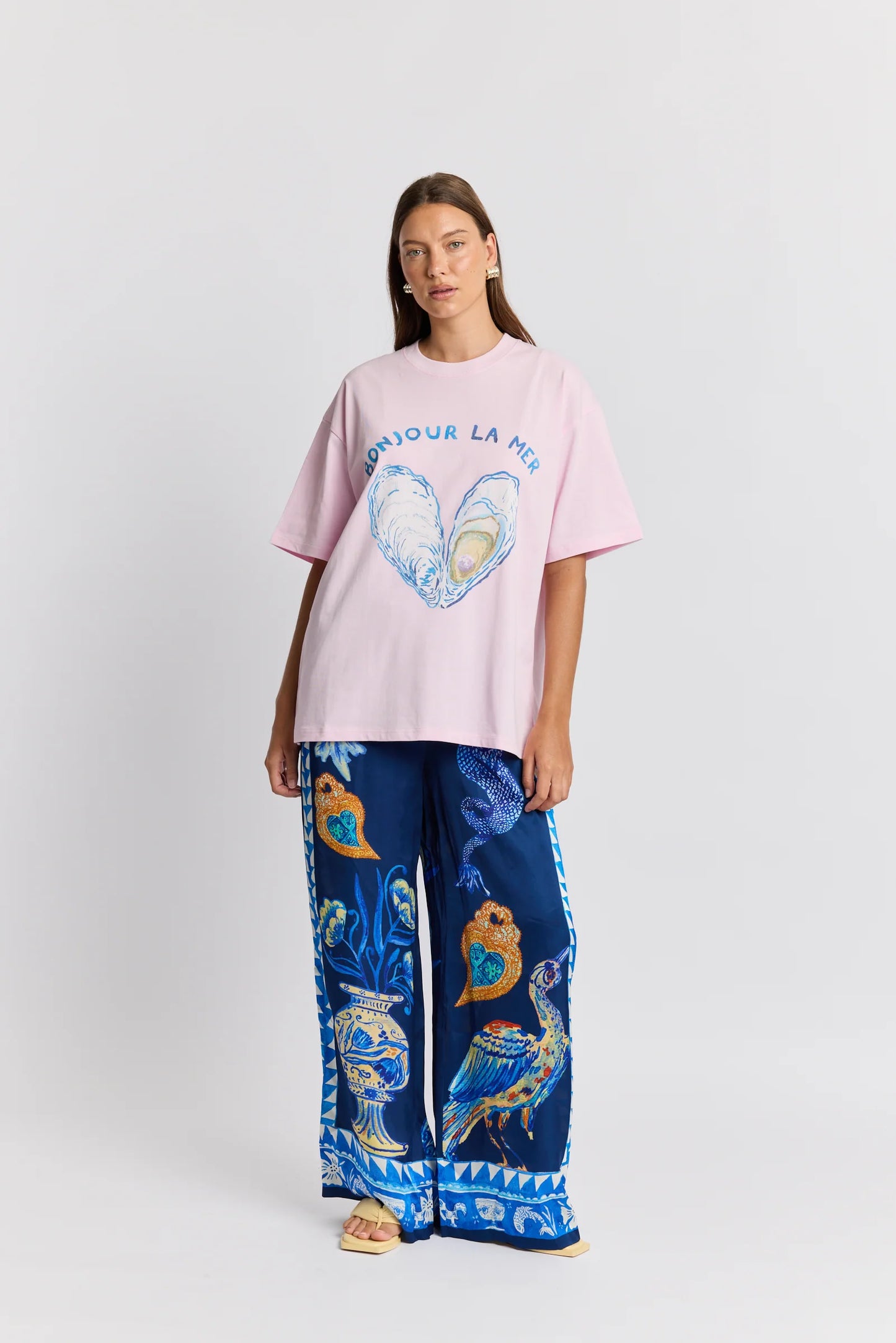 Bonjour La Mer Oversize Tee Baby Pink