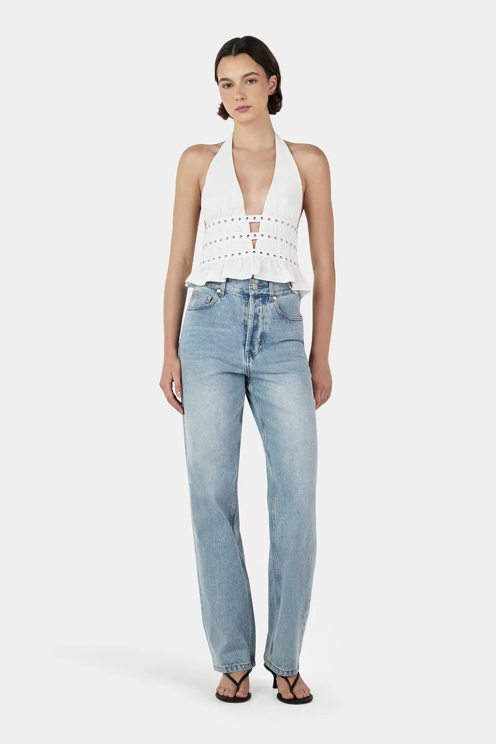 Mavis Studded Top Ivory