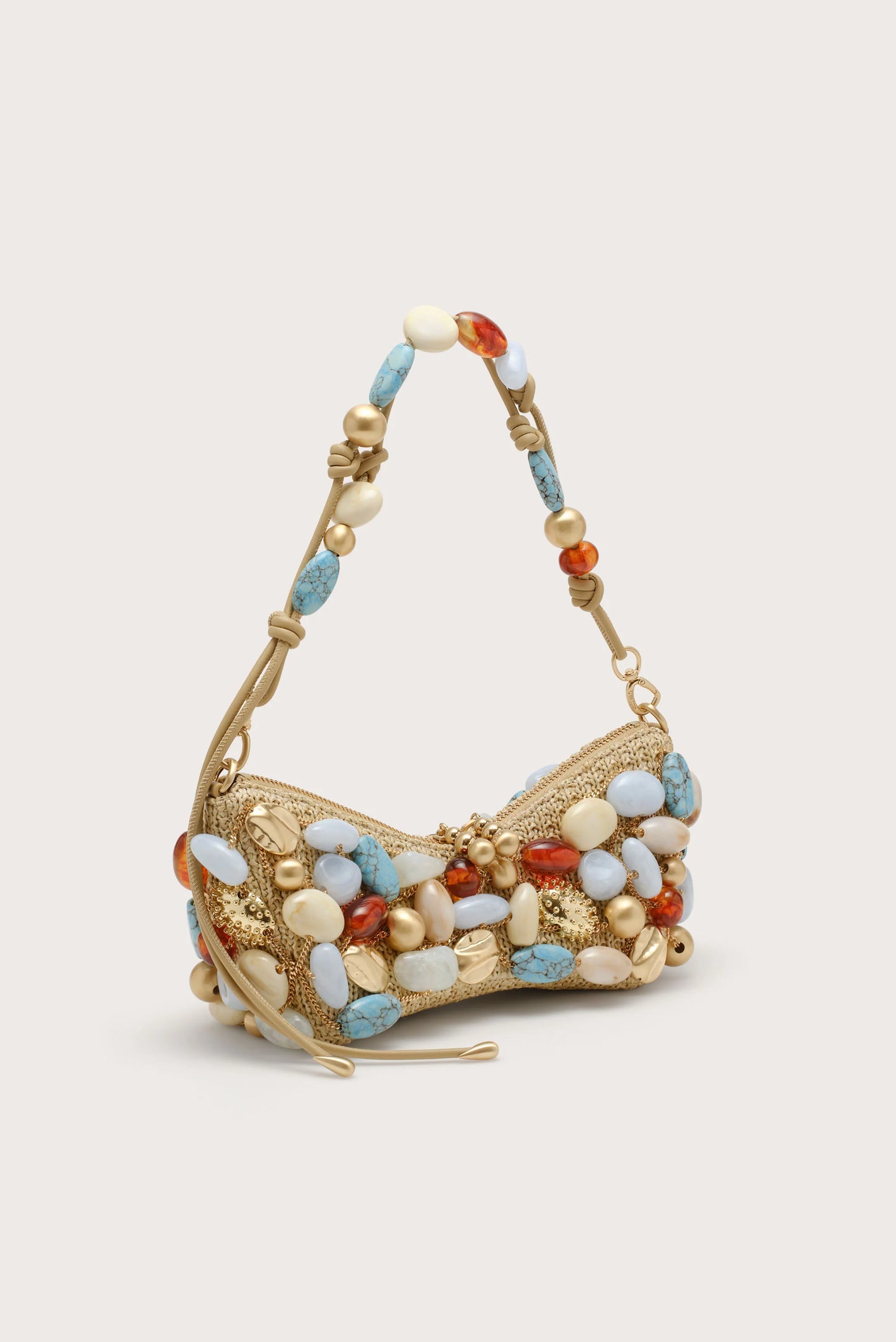 Mercier Mini Shoulder Bag Raffia Ibiza Turquoise