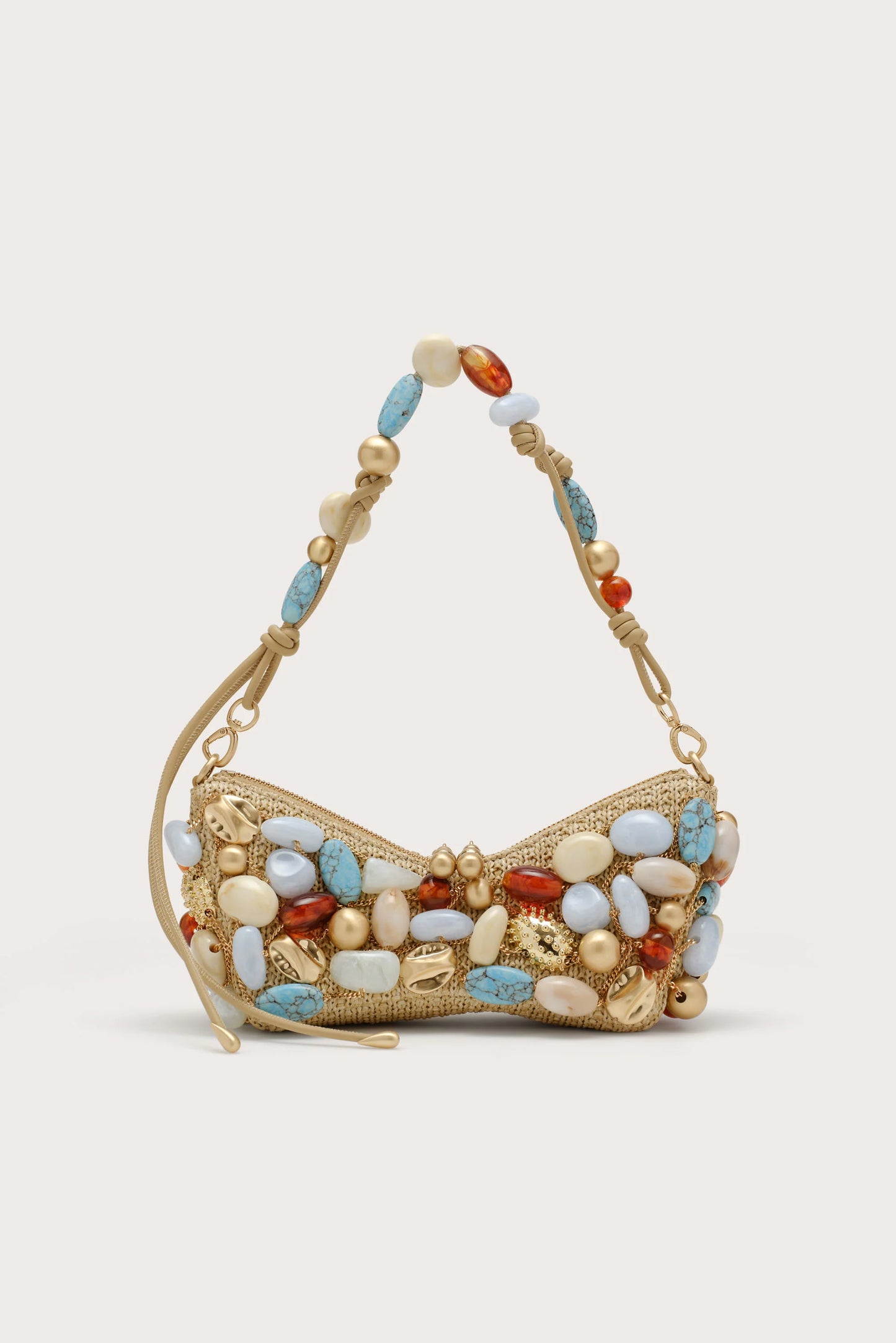 Mercier Mini Shoulder Bag Raffia Ibiza Turquoise