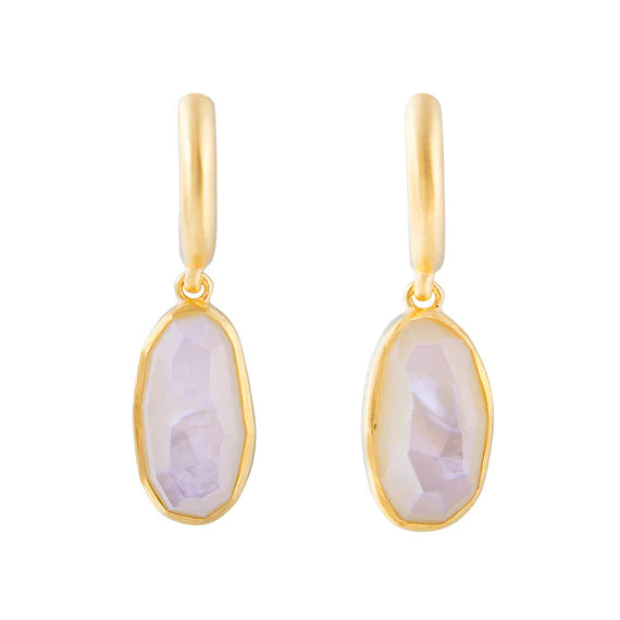 Free-Form Mother of Pearl Hoops