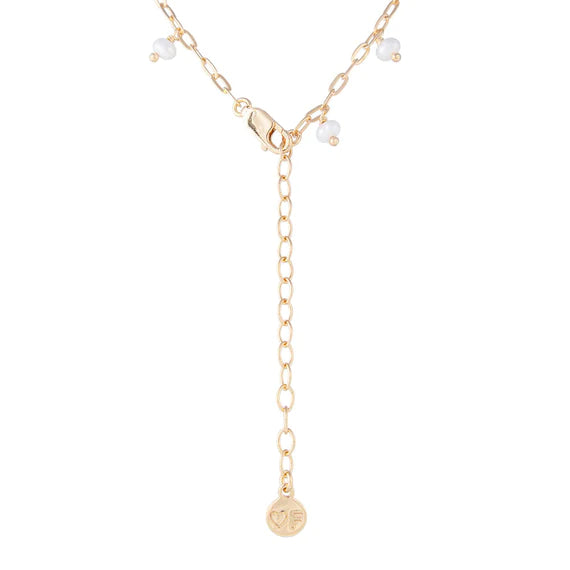 Pearl Pom Link Necklace