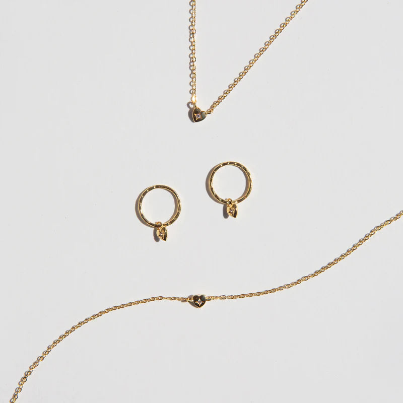 Mini Heart Hoops Gold