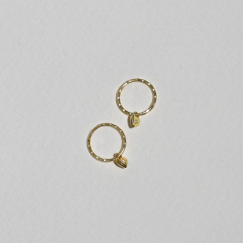 Mini Heart Hoops Gold