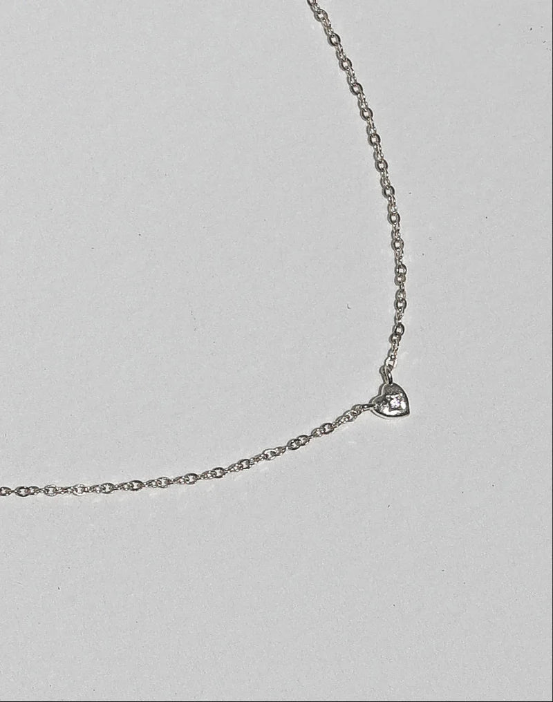 Mini Heart Necklace Silver