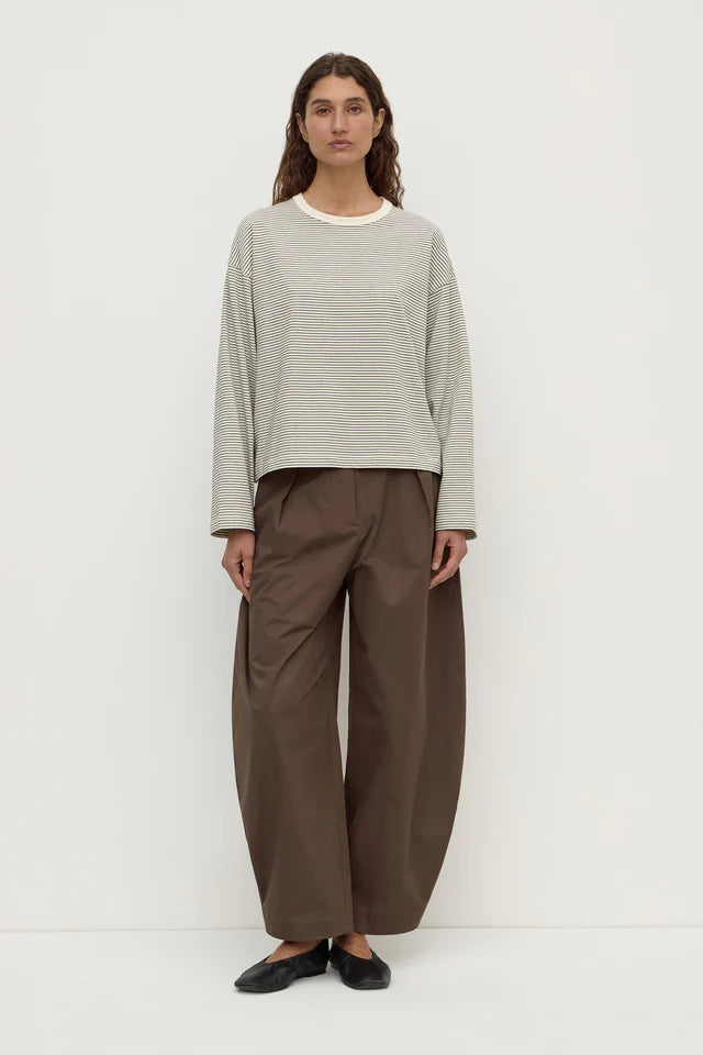 Malone Stripe Wide Sleeve Tee Cream Black