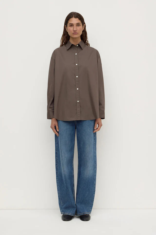 Marigold Poplin Long Sleeve Shirt Bark