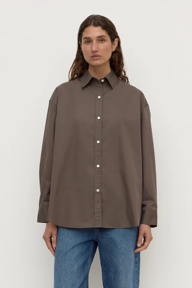 Marigold Poplin Long Sleeve Shirt Bark