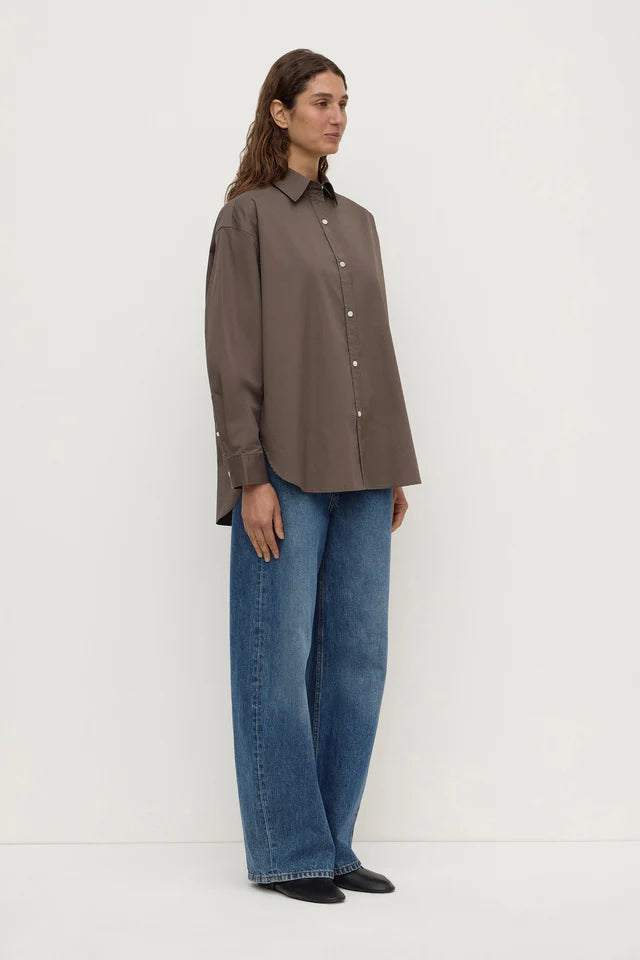 Marigold Poplin Long Sleeve Shirt Bark