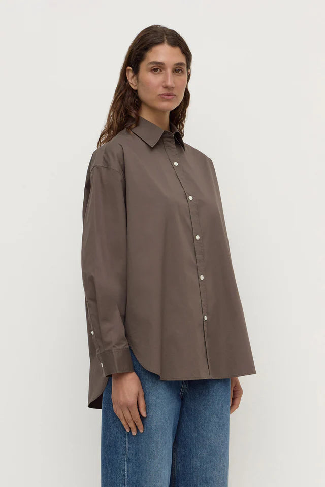 Marigold Poplin Long Sleeve Shirt Bark