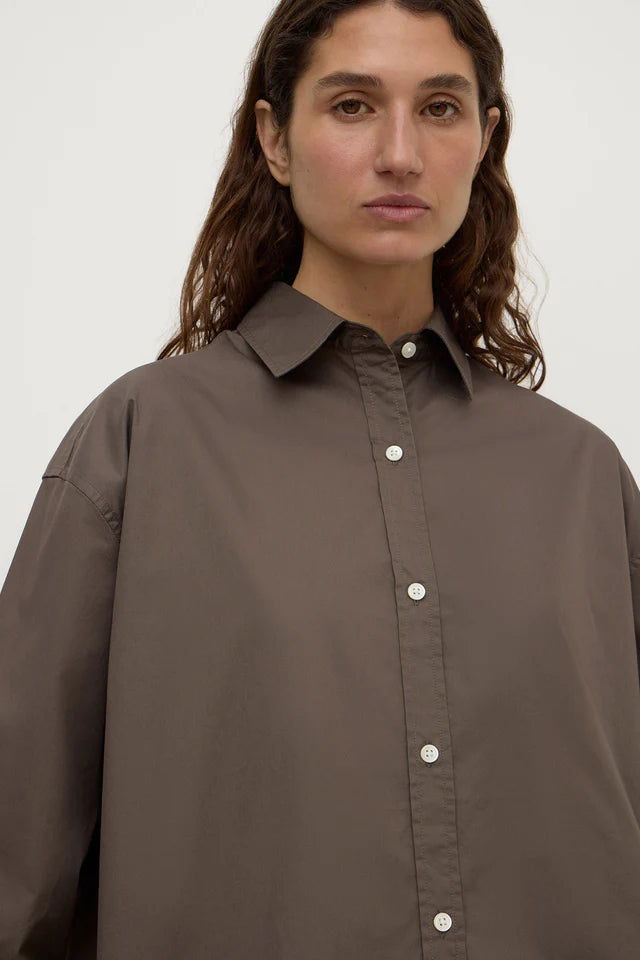 Marigold Poplin Long Sleeve Shirt Bark