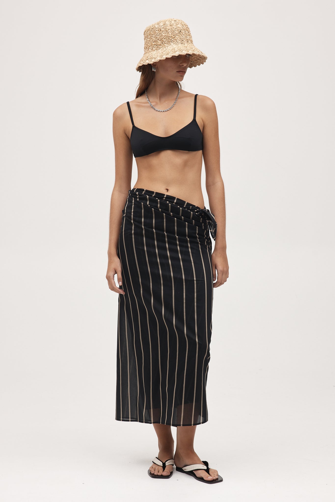 Hattie Sarong Black Stripe