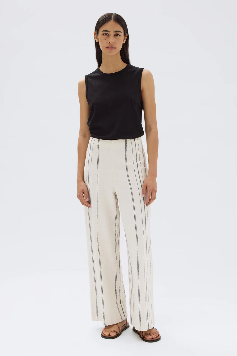 Matera Stripe Pant Cream Black