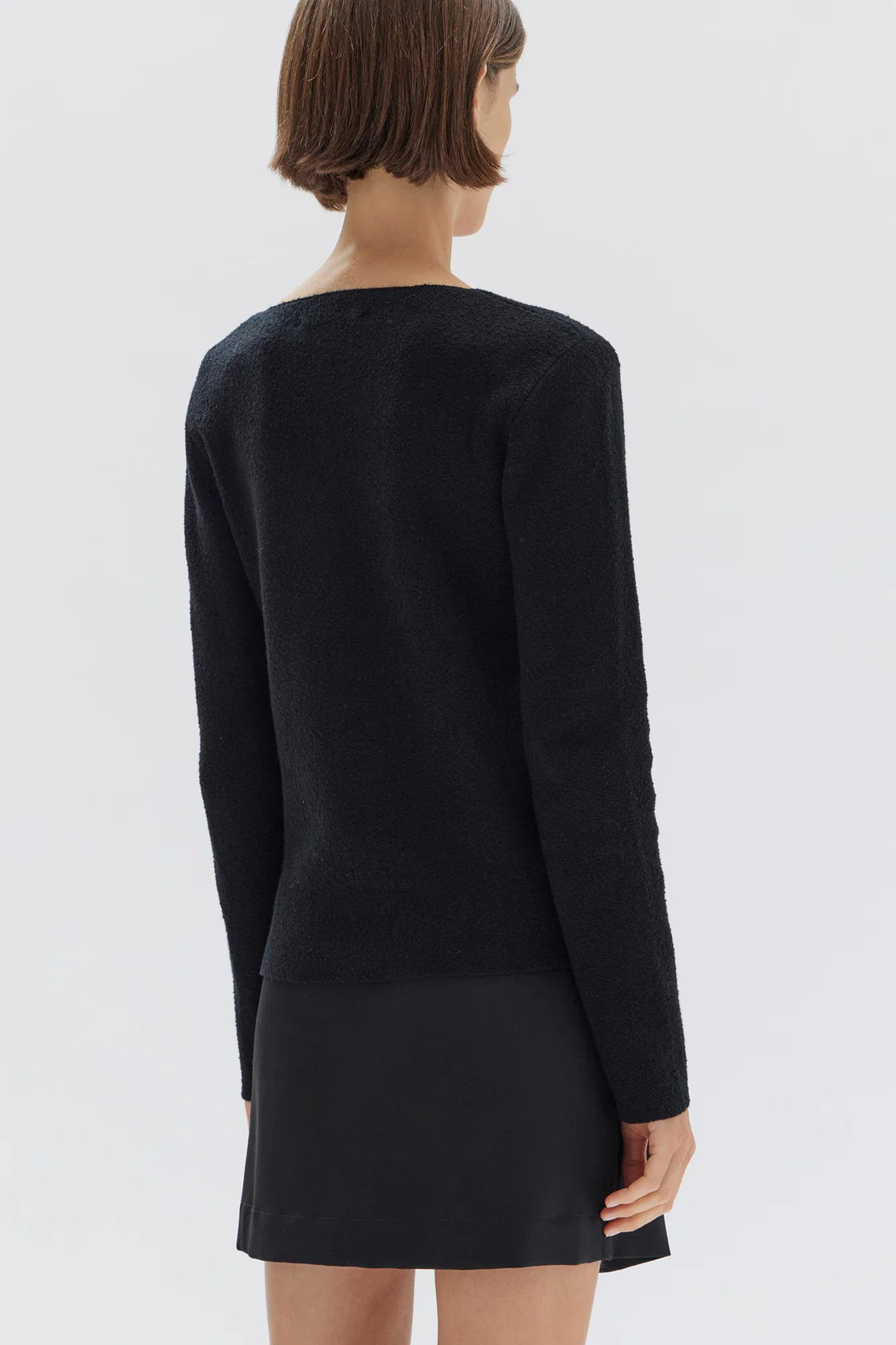 Meredith Square Neck Long Sleeve Top Black