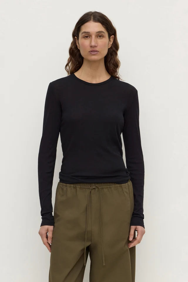 Assembly Label Mika Cotton Long Sleeve Tee Black